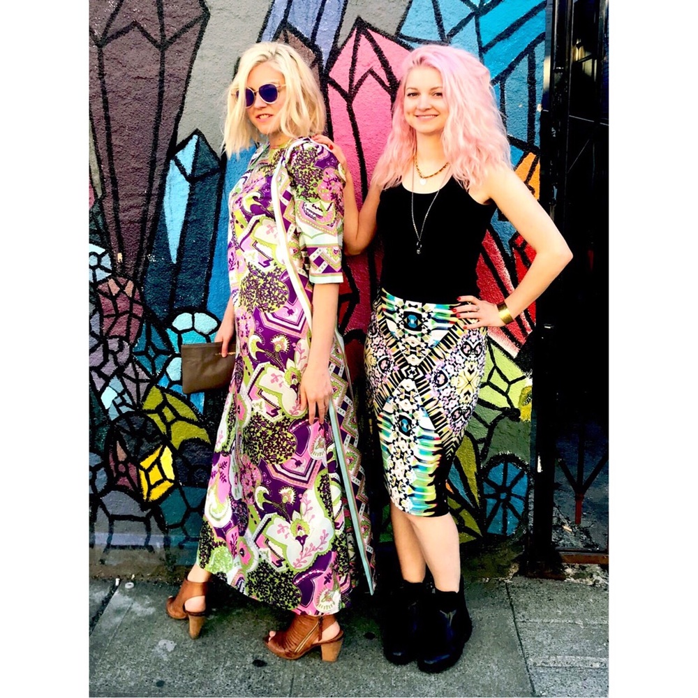 badass vintage one-piece robe/shift (neon paisley)
